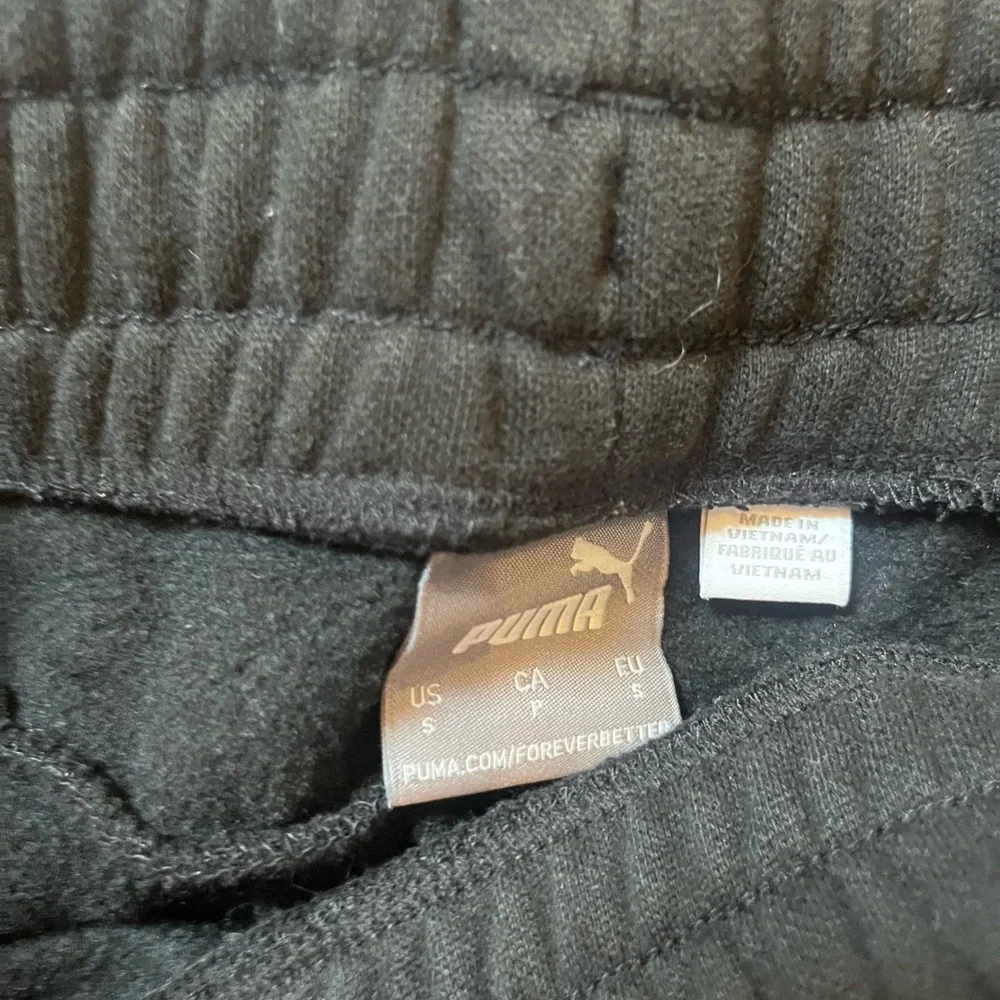 Puma Black Ribbed Joggers - Picture 3 of 4